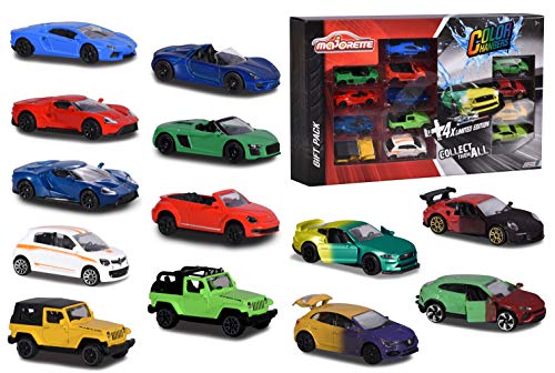 Majorette Geschenkeset 9+4 Limited Edition 6, Spielzeugautos mit Freilauf, 9 Standard Autos + 4 Limitierte Fahrzeuge mit Farbänderung durch Temperaturunterschied, 7,5 cm von Smoby