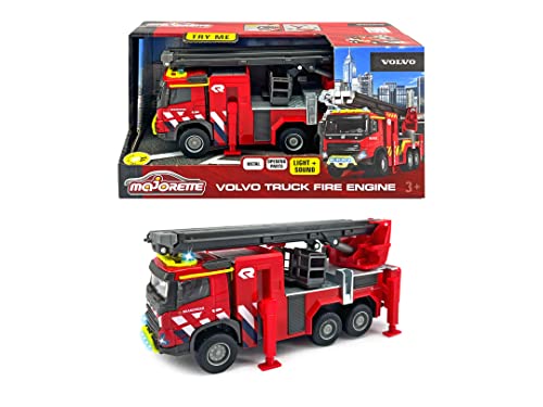 Majorette Volvo Truck Feuerwehrwagen NL, 19 cm, Licht und Ton, Metall, Spielzeugfahrzeug von Smoby