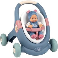 SMOBY 7600140308 Little Smoby 3-in-1 Lauflern-Puppenwagen mit Schmusepuppe von Smoby