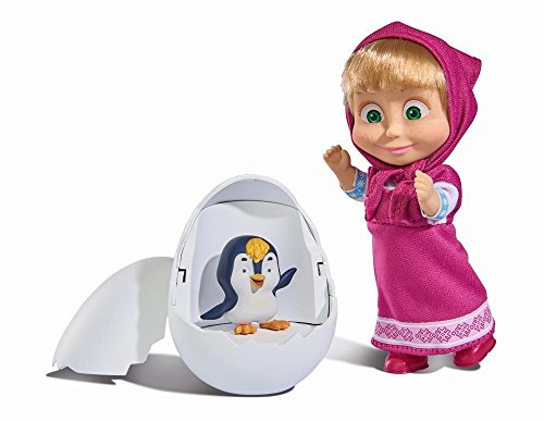 Simba 109301003 - Mascha und der Bär Pinguin im Ei, Puppe, 12 cm von Smoby