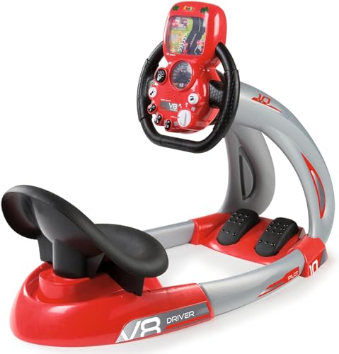 Smoby - V8 Driver - Fahrsimulator für Kinder - Elektronisches Lenkrad - mit Sounds und Lichter von Smoby