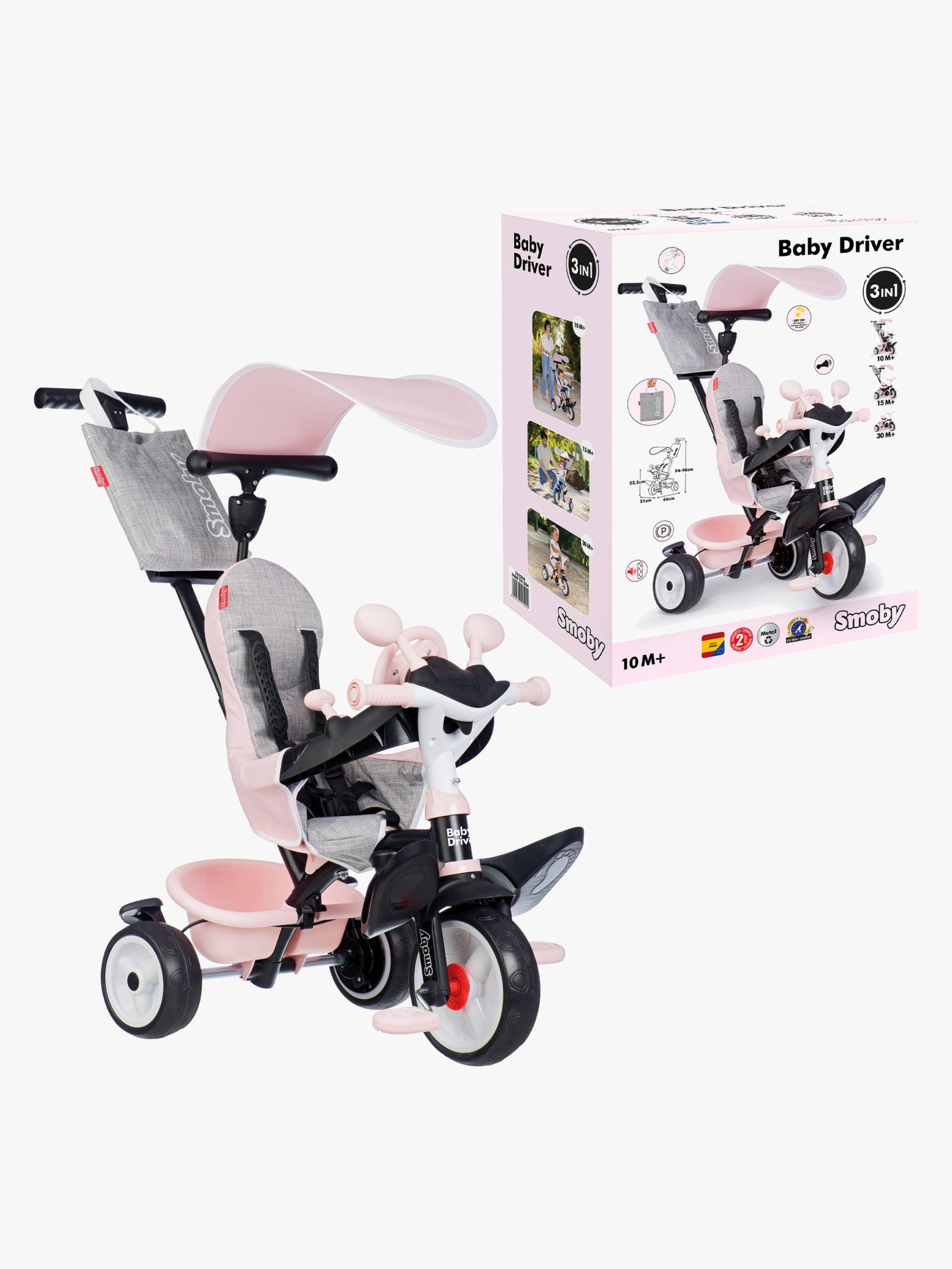 Smoby Baby Driver Dreirad Plus, Rosa Smoby Baby Driver Dreirad Plus, Rosa von Smoby
