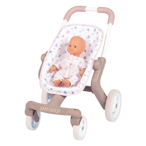 Smoby - Baby Nurse Puppenbuggy Pop - Puppenwagen im Baby Nurse-Design, Puppen-Zubehör für Puppen bis 42 cm, für Kinder ab 18 Monaten von Smoby