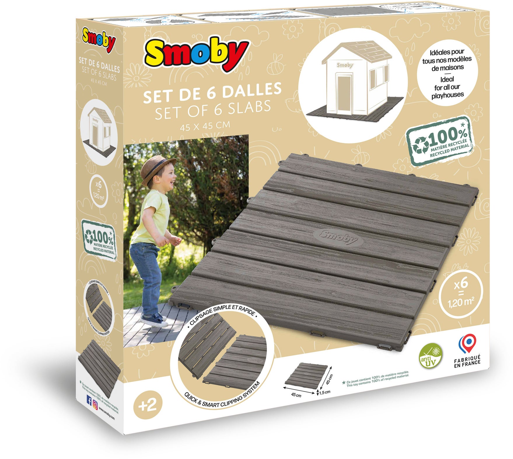 Smoby Bodenplatten 45x45 cm, 6 Teile von Smoby