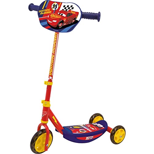 Smoby - Cars Roller - 3 Rädriger Scooter, mit höhenverstellbarem Lenker und stabilem Metallrahmen, 55 x 32 x 70 cm, für Kinder ab 3 Jahren von Smoby