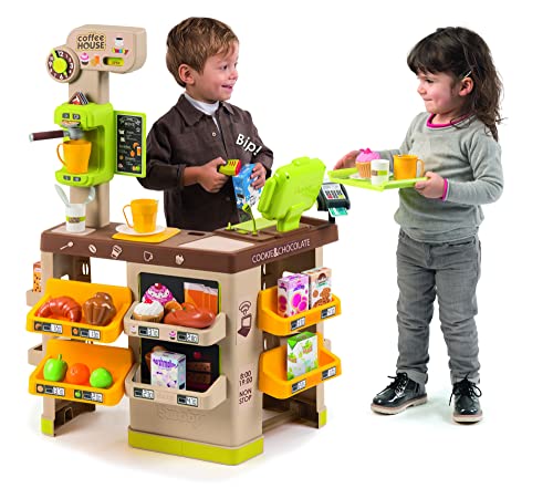 Smoby - Roleplay Coffee House, 7600350232, 3 Jahre, 57 Zubehör, Kaffeemaschine, Kassenregister, H. 89 cm von Smoby