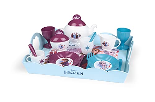 Smoby - Die Eiskönigin Serviertablett - 10-tlg Spielzeuggeschirr-Set mit Tasse, Teller, Zuckerdose, Teekanne, mit Aufdruck, für Kinder ab 3 Jahren von Smoby