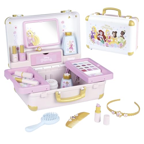 Smoby – Disney Princess Kosmetikkoffer - Styling- & Friseurkoffer mit Spielzeug-Kosmetik (unecht) & Zubehör - für Kinder ab 3 Jahren (35,5 x 28,6 x 28,5 cm) von Smoby