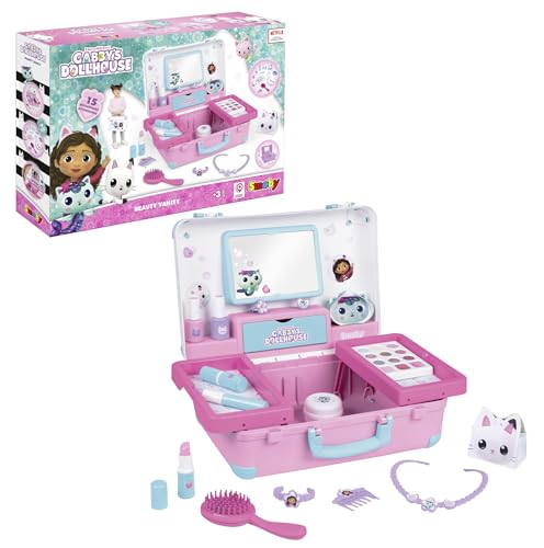 Smoby Gabby’s Dollhouse Kosmetikkoffer – Styling- & Friseurkoffer mit Spielzeug-Kosmetik (unecht) & Zubehör – für Kinder ab 3 Jahren (35,5 x 28,6 x 28,5 cm) von Smoby