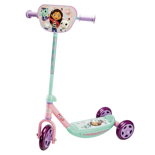 Smoby - Gabby’s Dollhouse Kinderroller - 3 Räder - Höhenverstellbarer Lenker - rutschfeste Trittfläche - Stabile Konstruktion - Leicht & transportierbar - Ab 3 Jahren von Smoby