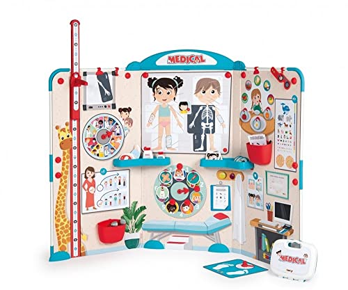 Smoby - Kinderarztpraxis - Faltbare Praxis für Kinder, Vorschul-Rollenspiel, 135 x 41 x 120 cm große Klappbare-Kinderpraxis, für Kinder ab 3 Jahren, 340206, Bunt von Smoby