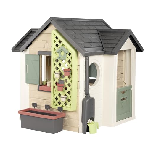 Smoby Life - Garten Spielhaus (128x132x135 cm) mit 60% Recycling-Anteil - wetterfestes Gartenhaus mit Zubehör zum Gärtnern für Kinder ab 2 Jahre - Outdoor-Kinderhaus für Garten oder Terrasse von Smoby