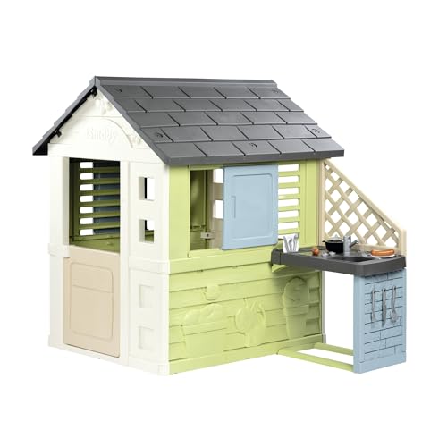 Smoby Life - Pretty Spielhaus mit Küche (110x127x145 cm) mit 57% Recycling-Anteil - wetterfestes Gartenhaus für Kinder mit Sommerküche - Outdoor-Kinderhaus für Garten oder Terrasse - ab 2 Jahre von Smoby