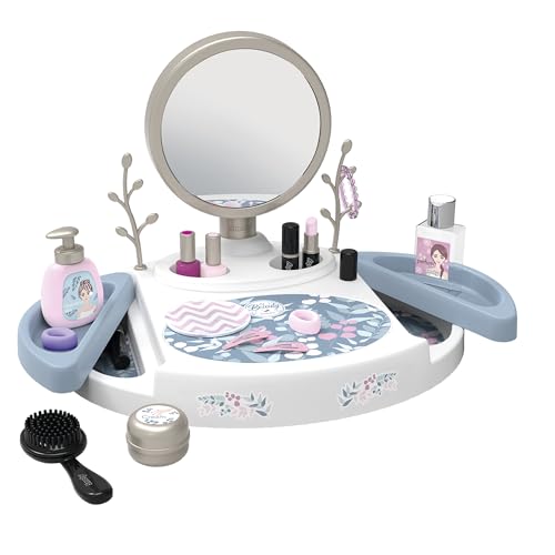 Smoby - My Beauty Studio mit Spiegel (40x30,6x29,3cm) - Kinderschminkstudio ab 3 Jahre mit 15 Accessoires für Haare, Nägel und Make-Up (unechte Kosmetika) von Smoby