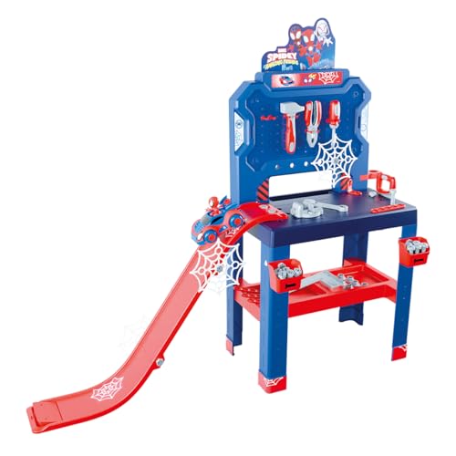 Smoby – Spidey Werkbank mit Sprungschanze – Werkcenter, 94 Zubehörteile mit 6 Werkzeugen & Fahrzeug-Bausatz – Spielwerkbank für Kinder ab 3 Jahren Smoby – Spidey Werkbank mit Sprungschanze – Werkcenter, 94 Zubehörteile mit 6 Werkzeugen & Fahrzeug-Bausatz – Spielwerkbank für Kinder ab 3 Jahren von Smoby