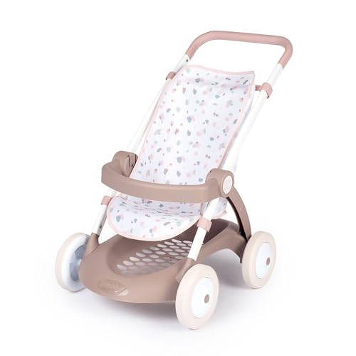 Smoby - Baby Nurse Puppenwagen - trendiger Puppenwagen für dein Püppchen bis 42 cm, mit waschbarem Stoffbezug, Metallrahmen und Sonnenschutz, für Kinder ab 18 Monaten von Smoby