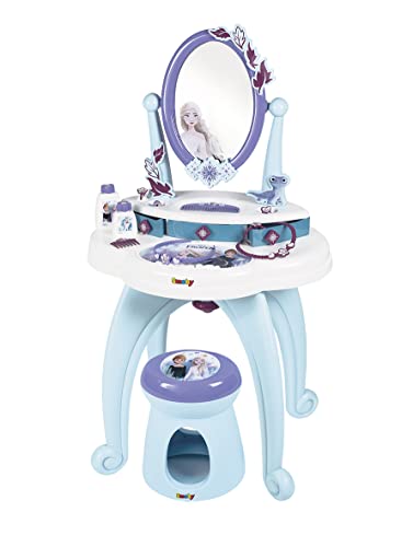 Smoby - Die Eiskönigin Frisiersalon - Frisier- und Schminktisch mit viel Zubehör, Disney Frozen-Design, für Kinder ab 3 Jahren, 7600320244 von Smoby