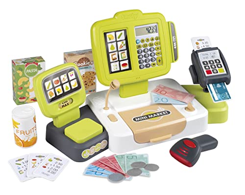 Smoby - elektronische Supermarktkasse XL - Spielkasse mit Taschenrechnerfunktion, Licht- und Soundgeräuschen und viel Zubehör, für Kinder ab 3 Jahren von Smoby