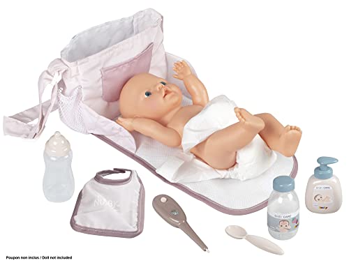 Smoby Toys - Baby Nurse Puppenwickeltasche - ausklappbare Wickeltasche für Puppen inkl. Wickelzubehör - Puppenzubehör für Kinder ab 3 Jahren von Smoby