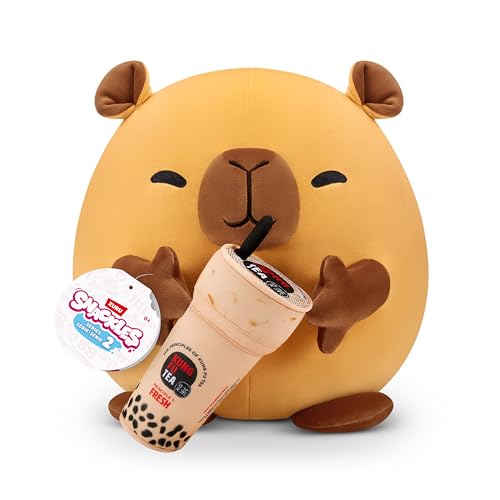 Snackles 77606D, Capybara (Kung Fu, Bubble Tea), Series 2, großes Plüschspielzeug, Large (40 cm) von Snackles