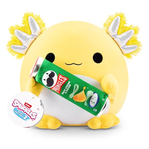 Snackles Series 2 Wave 2, Snack Swap, Axolotl, 20 cm by ZURU Cuddly Squishy Comfort Plush with License Snack Brand Accessory (Axolotl, Pringles, Sour Cream and Onion) von Snackles