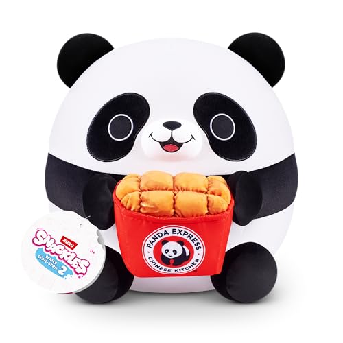 Snackles Series 2 Wave 2, Snack Swap, Panda, 20 cm by ZURU Cuddly Squishy Comfort Plush with License Snack Brand Accessory (Panda, Panda Express Orange Chicken) von Snackles