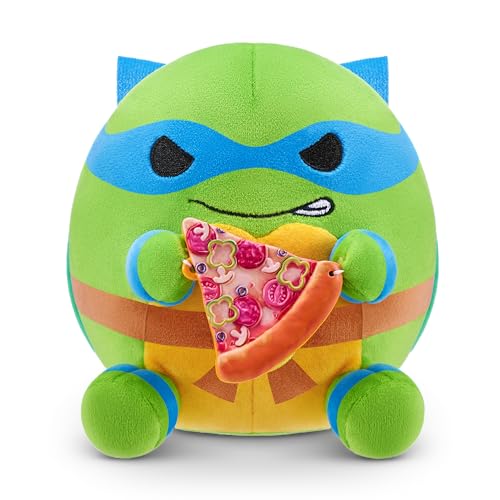 Snackles Teenage Mutant Ninja Turtles Edition von ZURU, 13 cm, Plüsch, flauschig-weiches, 13 cm großes Teenage Mutant Ninja Turtles Plüschspielzeug mit Pizza-Accessoire. von Snackles