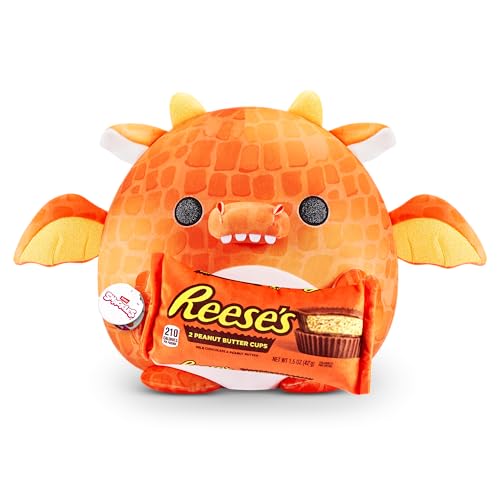 Snackles Series 1 Wave 2 Dragon (Reese's), Surprise Medium Plush, Ultra Soft Plush, 35 cm, Collectible Plush with Real Brands, Dragon (Reese's) von Snackles