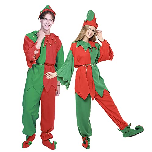 EraSpooky Weihnachtself Kostüme Männer Frauen Erwachsene Weihnachten Santa Outfit Anzug Lustiges Cosplay Party Outfit Regular von Snailify