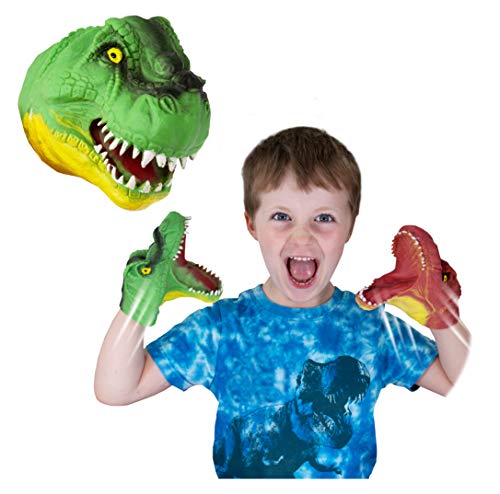 Snap Attack Deluxebase T-Rex Handpuppen für Kinder, T-Rex-Handpuppen, dehnbares Spielzeug für ADHS und Autismus, T-Rex Spielzeug für Jungen und Mädchen von Snap Attack