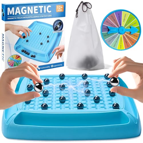 Magnetisches Schachspiel, Magnet Schachspiel, Magnet Steine Spiel, 30 Magnetspiel Steine mit Strafrad, Magnetische Schachspiel für Kinder und Erwachsene von Snarflun