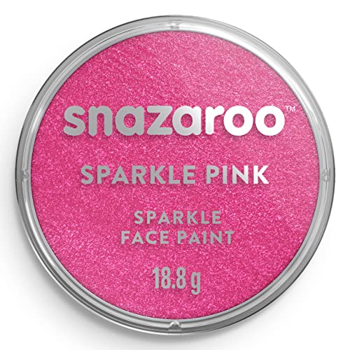 Snazaroo 1118581 Kinderschminke, hautfreundliche hypoallergene Gesichtschminke auf Wasserbasis, wasservermalbar, parabenfrei, 18ml Topf - Rosa schillernd von Snazaroo