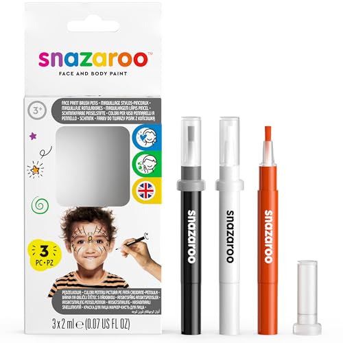 Snazaroo 1180142 Kinderschminke, Schminkstift mit Pinselspitze, 3 Farben Set Halloween, schwarz/weiß/orange Snazaroo 1180142 Kinderschminke, Schminkstift mit Pinselspitze, 3 Farben Set Halloween, schwarz/weiß/orange von Snazaroo