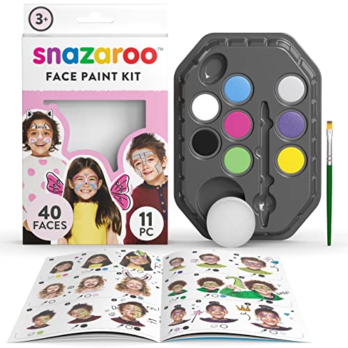 Snazaroo Schminkset für Mädchen,Schminkpalette mit Pinsel, Schwämmchen und Anleitung (engl.), 8 Farben von Snazaroo