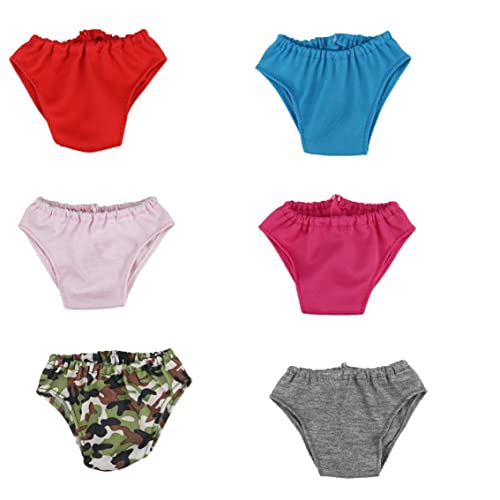 6pcs niedliche Mini Unterwäsche kreative Puppenhanties Mini Briefs Bodyshorts Shorts Puppenzubehör Kleidung 18 Zoll Mädchen Puppenkleidung Vorräte von Snner