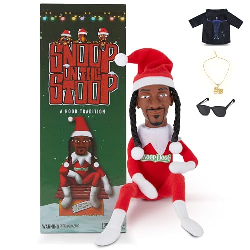 Snoop Dogg Snoop on a Stoop Weihnachtself Puppe, 30,5 cm kleine Plüschtiere Regal Dekor, inklusive Elfenspielzeug, extra T-Shirt, Sonnenbrille und Halskette von Snoop Dogg