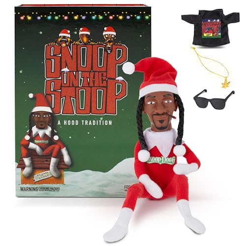 Snoop Dogg Weihnachtselfenpuppe, 30,5 cm kleine Plüschtiere, Regaldekoration, inklusive Elfenspielzeug, extra T-Shirt, Sonnenbrille und Halskette, Weihnachtsgeschenke für Männer und Frauen von Snoop Dogg