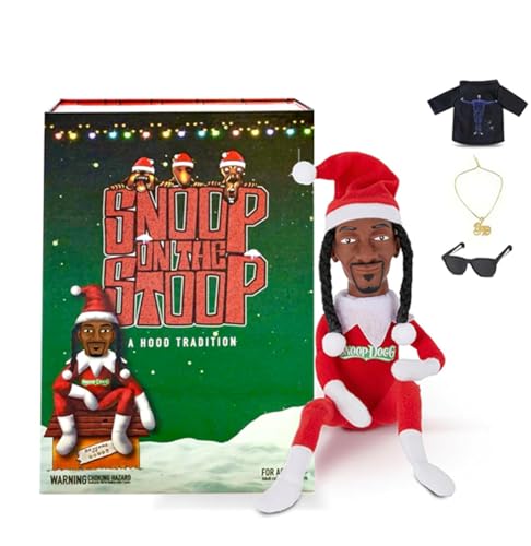 Snoop on a Stoop 2023, Snoop Elf on a Shelf, Elf Doll, Box Toy 12 inch Figurine Elf, Plush Toys, Includes Elf Toy, T Shirt, Sunglasses, Gold Chain, Bonus Gift Box(Limited Edition) von Snoop on the stoop