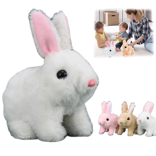 Bunny - Mein Realistisches Kaninchen Spielzeug, Osterhase Plüschtier,Interaktives Kaninchen Spielzeug,Plüschhase für Ostern Weihnachtstag von Snrtevu