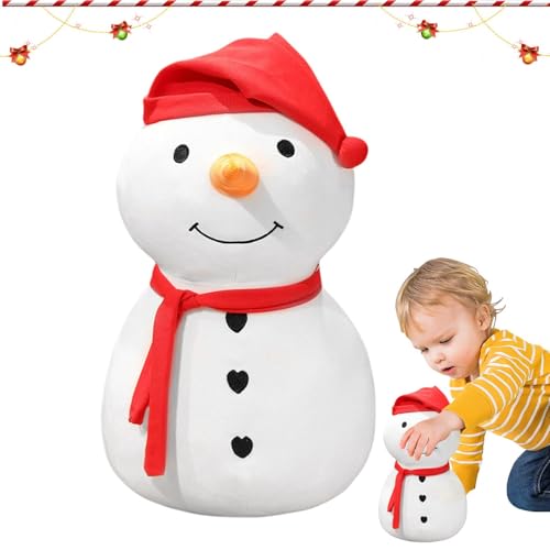 Christmas Doll | Christmas Plushies | Cuddly Snowman Plush Figurine, Huggable Snowman Stuffed Ornament, 30cm/11.81 Inches Christmas Snowman Stuffed Decoration, Holiday Snowman Figure for Home Decor von Snsengg