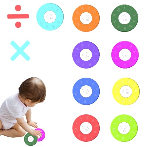 Mathematik-Fakten zum Spinner-Spielzeug für Kinder | 9-teiliges Mathe-Fakten-Fidget-Spiel | Fidget Mathe-Lernspiel | Zahlensensorisches Spielzeug für Kinder | Mathe-Spinner-Spielzeug für die Schule | von Snsengg