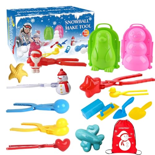 Snow Balls Maker | Snow Ball Maker Mold Kit | Christmas Snowman Snow Balls Mold, Winter Snow Balls Mold Kit with Animal Shapes, 35x25x16cm Creative Snow Balls Clip Set for Winter acitivities von Snsengg