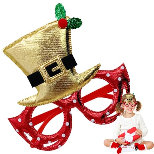 Snsengg Christmas Glasses | Christmas Party Glasses | Cute Christmas Glasses Frame, Hat Design Glasses Frame, Christmas Party Costume Accessories, Party Glasses For Holiday Celebrations von Snsengg