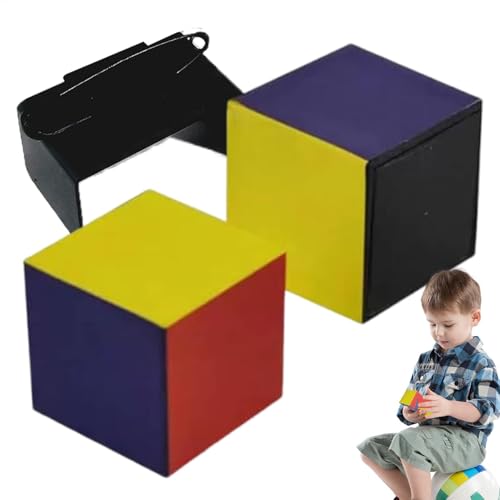 Snsengg Flattened Cube Magic Trick,Singular Clone Cube - Joke Prank Toy, Stage Stuffs, Magic Show Tools for Adults Beginners von Snsengg