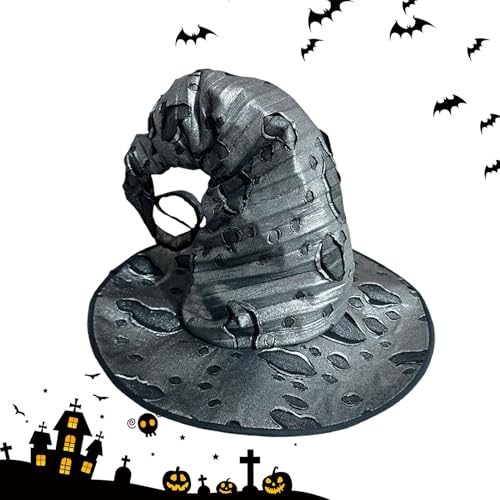 Snsengg Halloween Hexenhut - Breite Krempe Hexe Cosplay Hut Dekor | Geheimnisvolles Kostümzubehör für Bühnenauftritt, Kostümparty, Halloween-Party von Snsengg