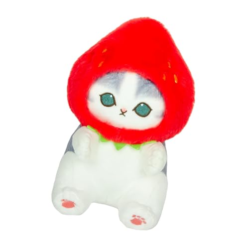 Snsengg Katzen-Plüschtier | Katzenplüschtier | Katzen-Kuscheltier | Katzenspielzeug Für Kinder | 20 Cm/7,87 Zoll Große Tier-Plüschpuppen-Raumdekoration Für Kinderzimmer, Farben Mandarine, Erdbeere Und von Snsengg