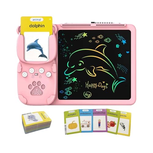 Snsengg Language Learning Toys, Drawing Tablet for Kids, Educational Flash Cards, Speech Learning Cards, Dustproof Display Case 24x17x1.5cm/9.45x6.69x0.59 inches for Holiday Birthday von Snsengg