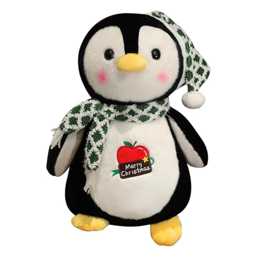 Snsengg Pinguin-Puppe mit Hut | Schal Pinguin Stofftier | Süßes Pinguinspielzeug | Weicher Plüsch-Pinguin, entzückender Pinguin-Plüschtier 25 cm für Kinder, weiches Pinguin-Plüschtier, ausgestopfter P von Snsengg