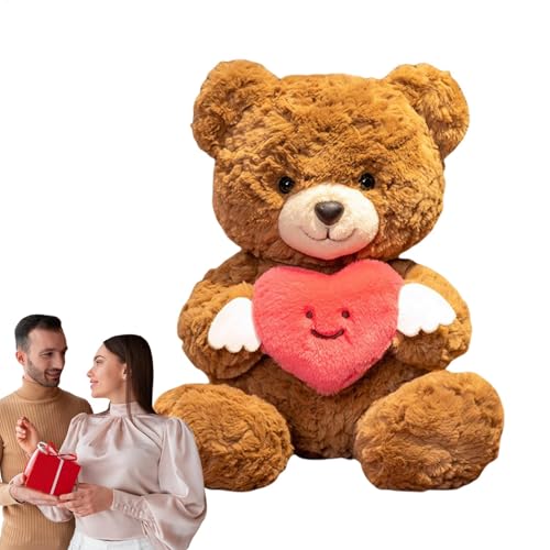 Snsengg Valentines Cute Bear, Cute Plush Bear Hugging Heart, 9.84in Stuffed Animal Doll, Soft and Adorable, 25cm/9.84 inches Ideal Gifting for Women, Girlfriends, Anniversaries and Birthdays von Snsengg