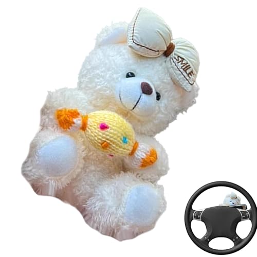 Snsengg Wischer Schaltgriff Puppe, Auto Plüsch Bär, Auto Bär Deko, Plüsch Auto Innenraum, Soft Bear Puppe, Dekorative Auto Puppe, Auto Wischer, Deko, LKW Bär Plüsch, Sedan Plüschbär, Bär Puppe von Snsengg